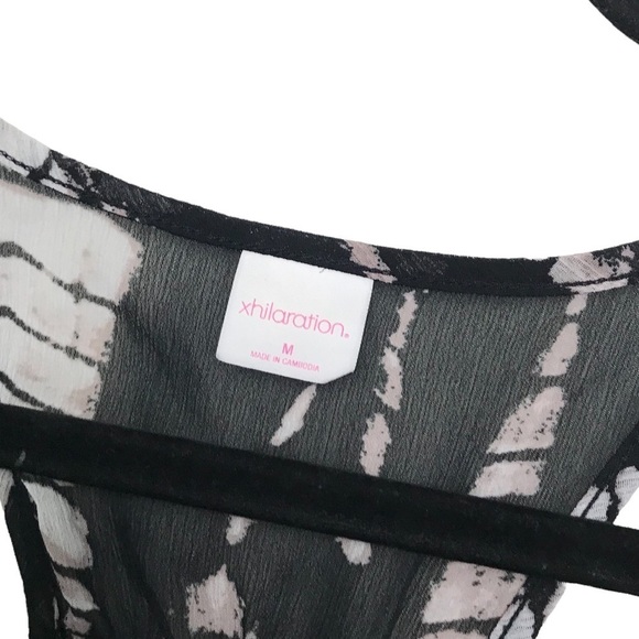 Xhilaration Black Multicolor Sheer Hi Low Dress Medium - Picture 8 of 9